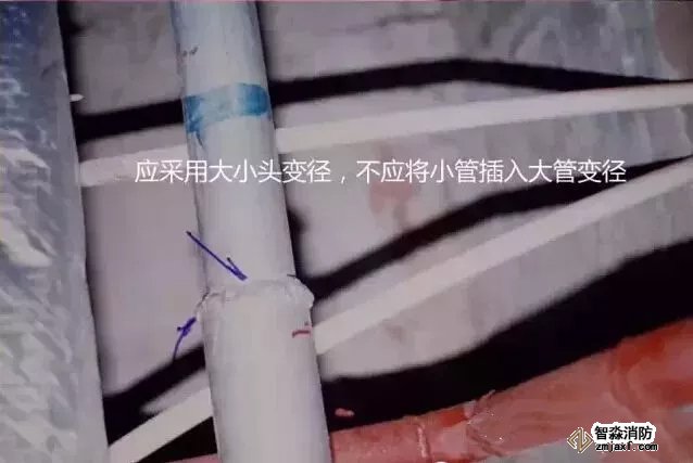 　　23、將采用不應將小管插入大管變徑